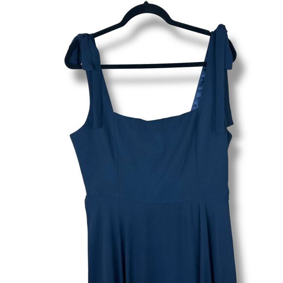 Lulus NWT Love Me Forever Navy Blue Tie-Strap Square Neck A-Line Maxi Dress XL - Picture 5 of 10
